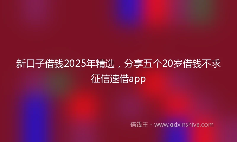 新口子借钱2025年精选，分享五个20岁借钱不求征信速借app