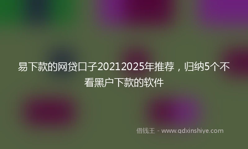 易下款的网贷口子20212025年推荐，归纳5个不看黑户下款的软件