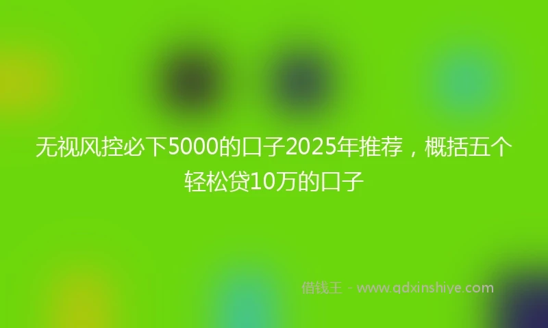 无视风控必下5000的口子2025年推荐，概括五个轻松贷10万的口子