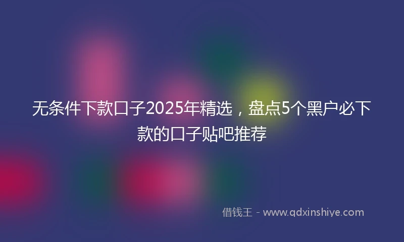 无条件下款口子2025年精选，盘点5个黑户必下款的口子贴吧推荐