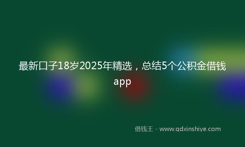 最新口子18岁2025年精选，总结5个公积金借钱app