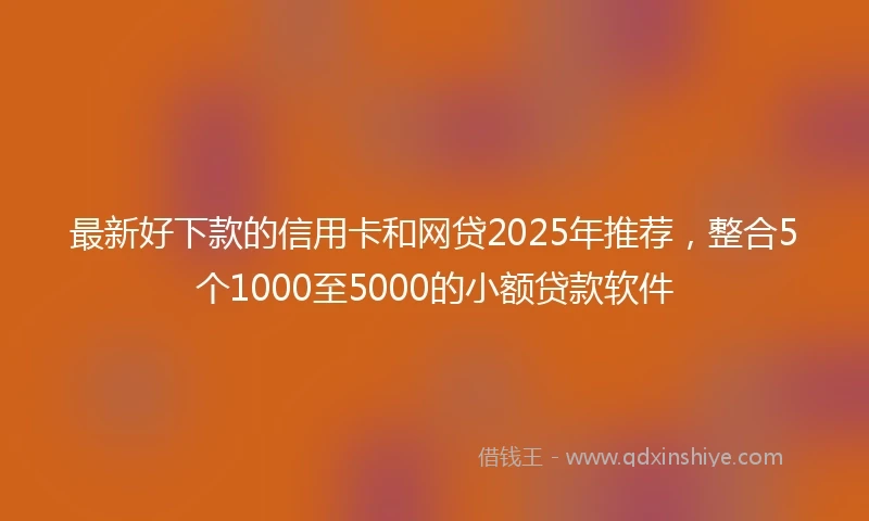 最新好下款的信用卡和网贷2025年推荐，整合5个1000至5000的小额贷款软件