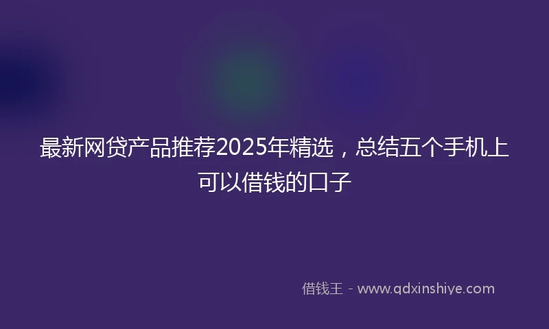 最新网贷产品推荐2025年精选，总结五个手机上可以借钱的口子