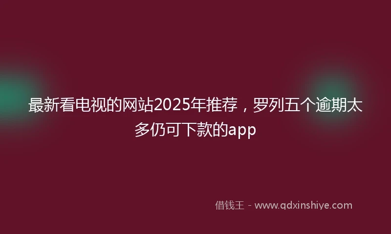 最新看电视的网站2025年推荐，罗列五个逾期太多仍可下款的app