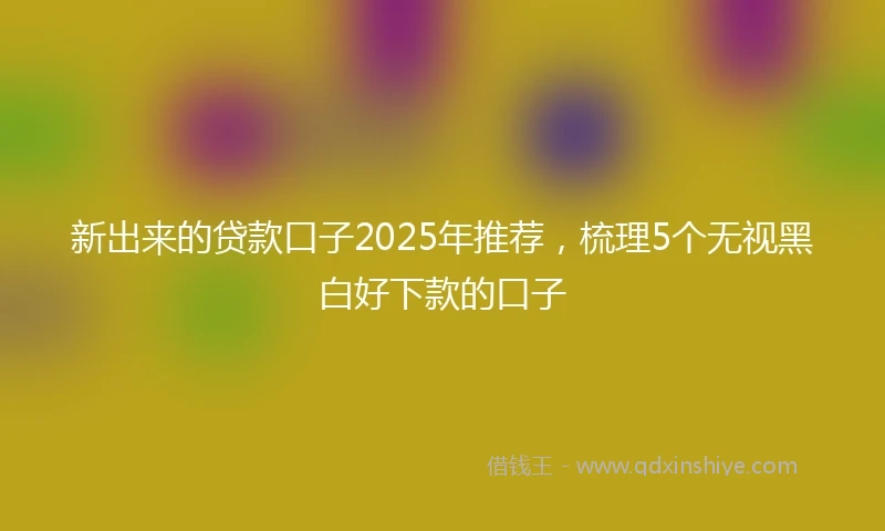 新出来的贷款口子2025年推荐，梳理5个无视黑白好下款的口子