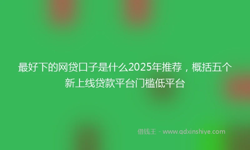 最好下的网贷口子是什么2025年推荐，概括五个新上线贷款平台门槛低平台