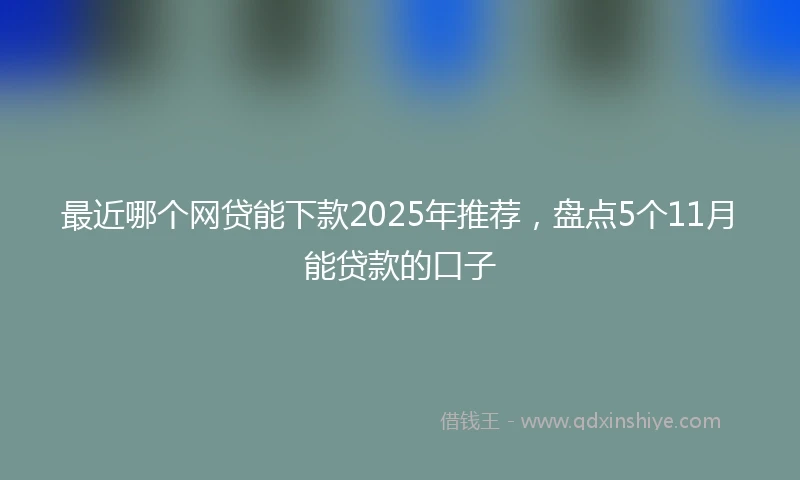 最近哪个网贷能下款2025年推荐，盘点5个11月能贷款的口子