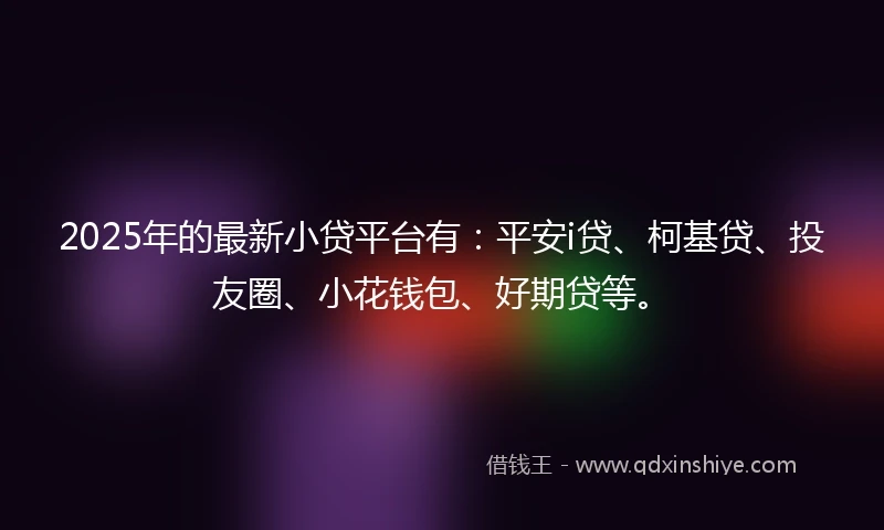 2025年的最新小贷平台有：平安i贷、柯基贷、投友圈、小花钱包、好期贷等。