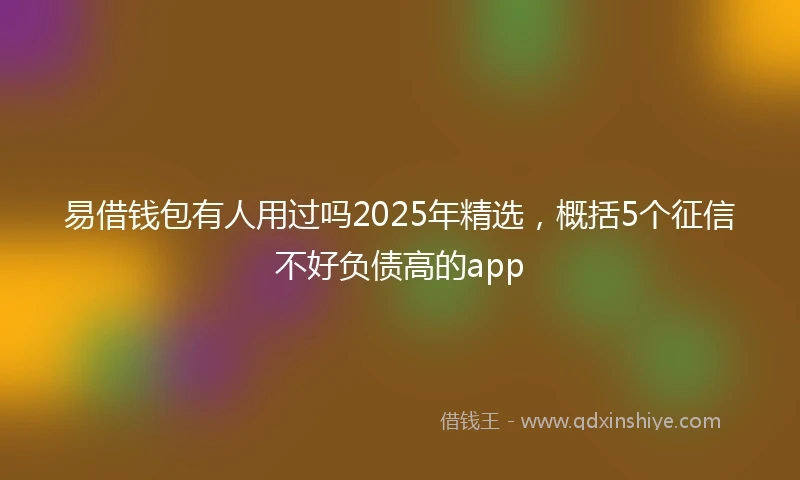 易借钱包有人用过吗2025年精选，概括5个征信不好负债高的app
