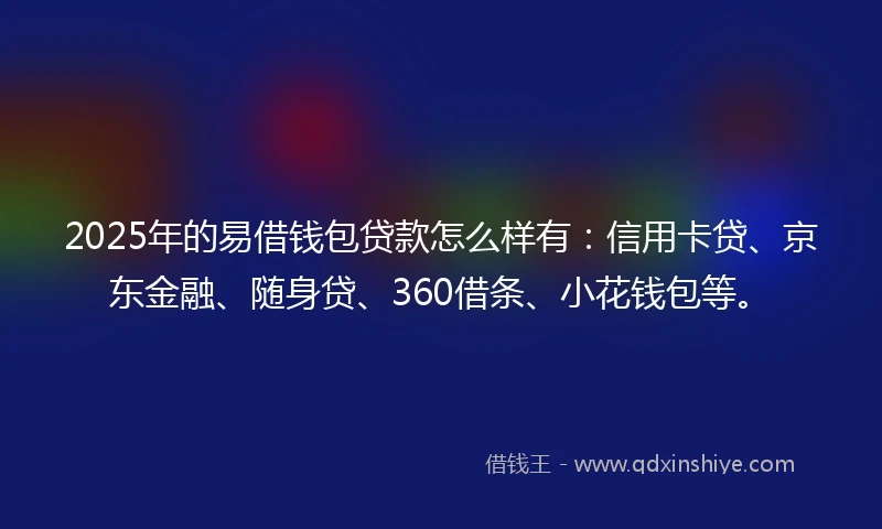 2025年的易借钱包贷款怎么样有：信用卡贷、京东金融、随身贷、360借条、小花钱包等。