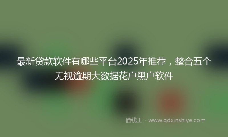 最新贷款软件有哪些平台2025年推荐,整合五个无视逾期大数据花户黑户软件
