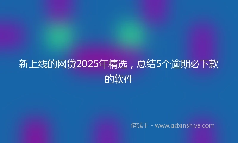 新上线的网贷2025年精选，总结5个逾期必下款的软件