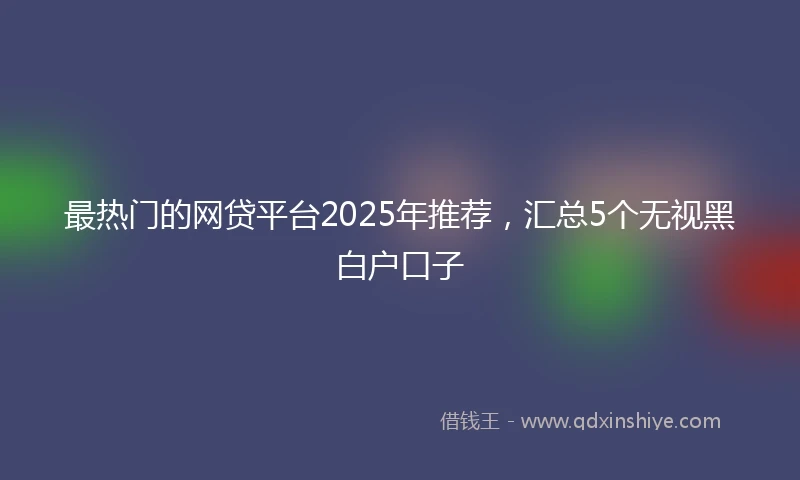 最热门的网贷平台2025年推荐，汇总5个无视黑白户口子