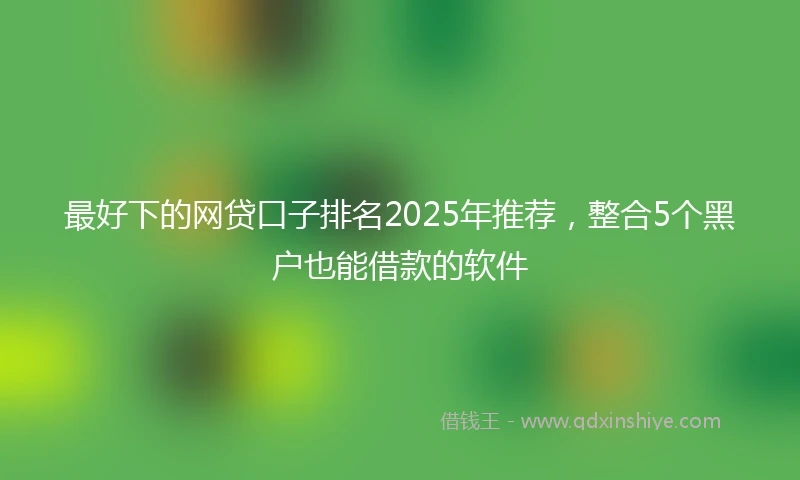 最好下的网贷口子排名2025年推荐，整合5个黑户也能借款的软件
