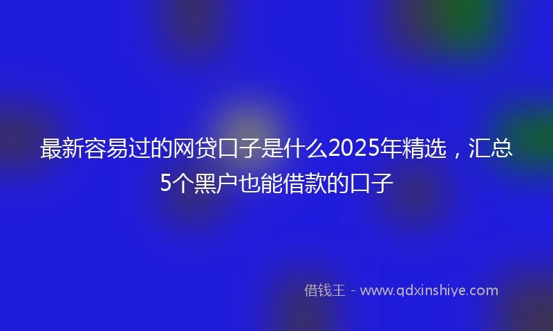 最新容易过的网贷口子是什么2025年精选，汇总5个黑户也能借款的口子