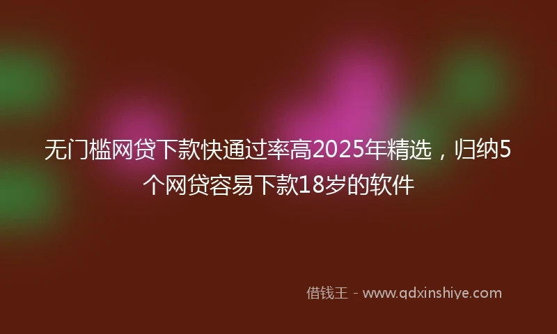 无门槛网贷下款快通过率高2025年精选，归纳5个网贷容易下款18岁的软件