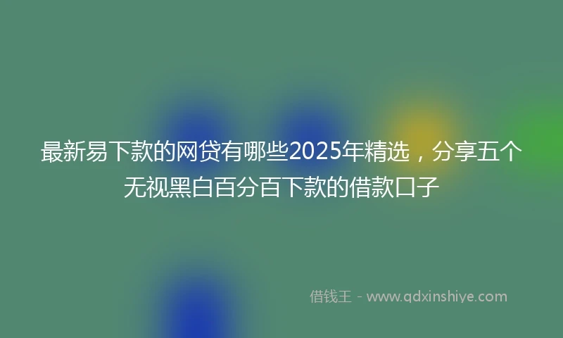 最新易下款的网贷有哪些2025年精选,分享五个无视黑白百分百下款的借款口子