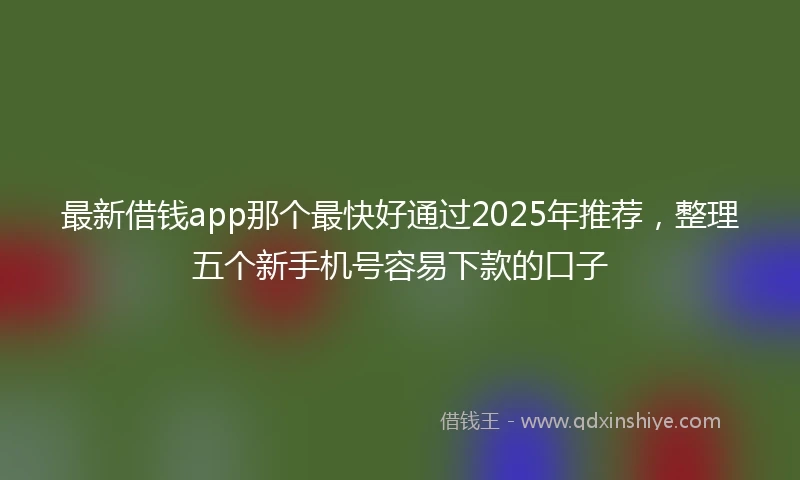 最新借钱app那个最快好通过2025年推荐，整理五个新手机号容易下款的口子