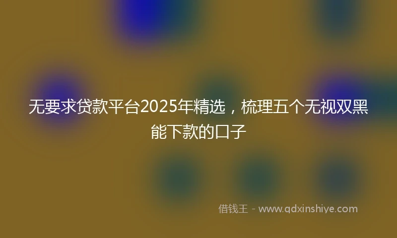 无要求贷款平台2025年精选,梳理五个无视双黑能下款的口子