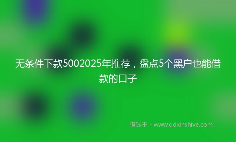 无条件下款5002025年推荐，盘点5个黑户也能借款的口子