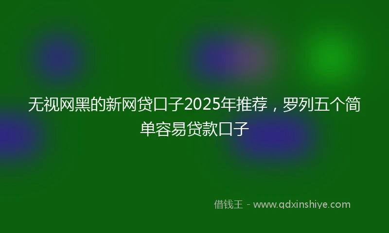 无视网黑的新网贷口子2025年推荐，罗列五个简单容易贷款口子