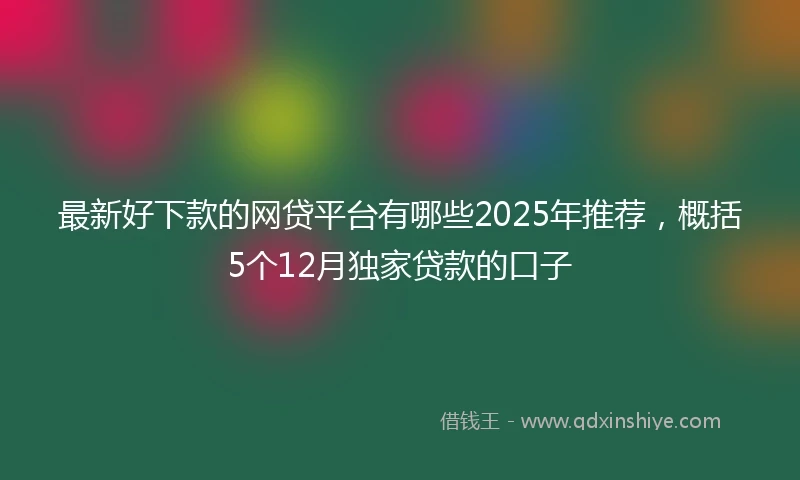 最新好下款的网贷平台有哪些2025年推荐，概括5个12月独家贷款的口子
