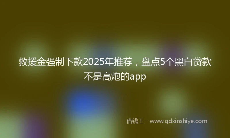 救援金强制下款2025年推荐，盘点5个黑白贷款不是高炮的app