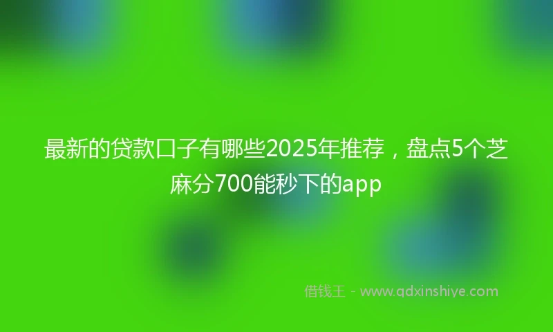最新的贷款口子有哪些2025年推荐，盘点5个芝麻分700能秒下的app