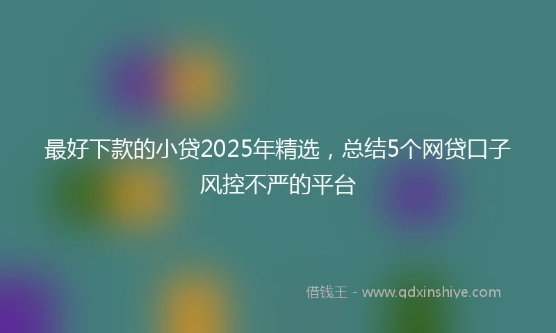 最好下款的小贷2025年精选，总结5个网贷口子风控不严的平台