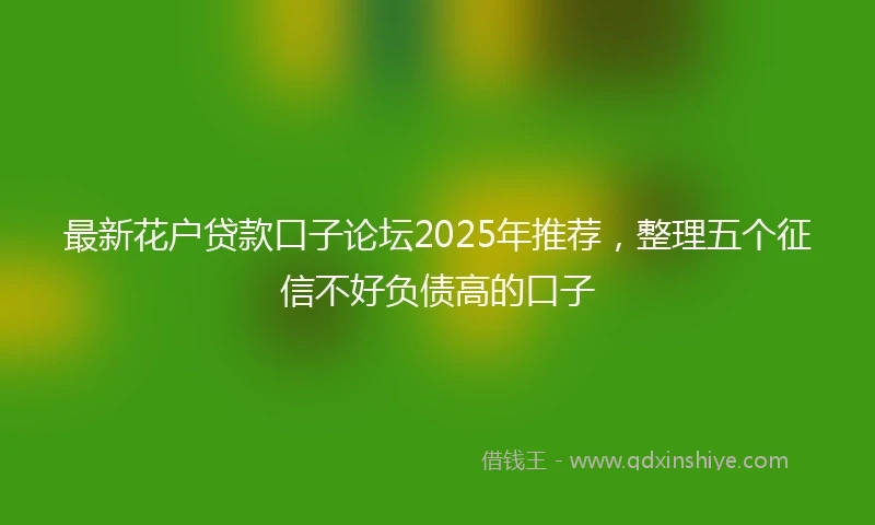 最新花户贷款口子论坛2025年推荐，整理五个征信不好负债高的口子