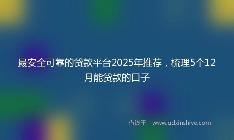 最安全可靠的贷款平台2025年推荐，梳理5个12月能贷款的口子