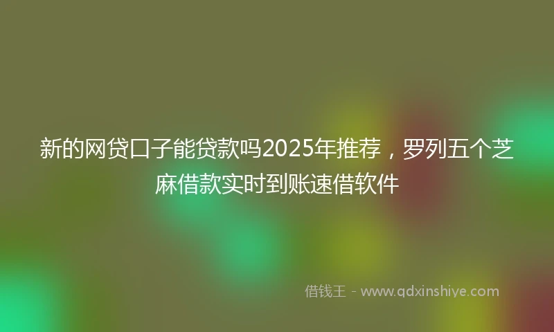 新的网贷口子能贷款吗2025年推荐,罗列五个芝麻借款实时到账速借软件