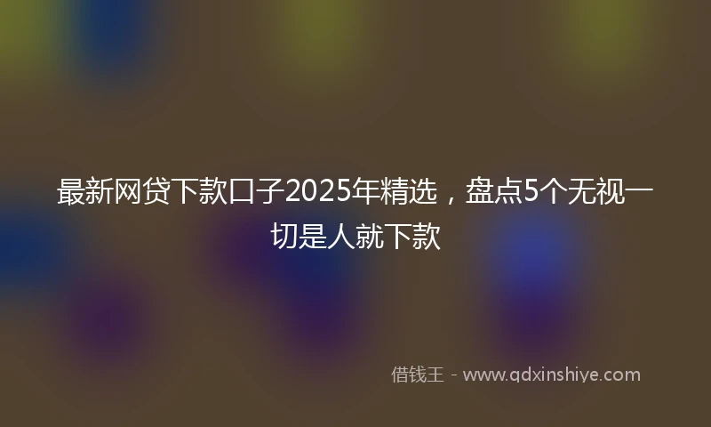 最新网贷下款口子2025年精选，盘点5个无视一切是人就下款