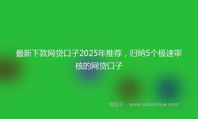 最新下款网贷口子2025年推荐，归纳5个极速审核的网贷口子