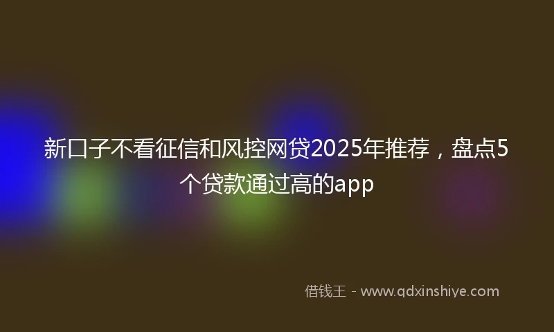 新口子不看征信和风控网贷2025年推荐，盘点5个贷款通过高的app