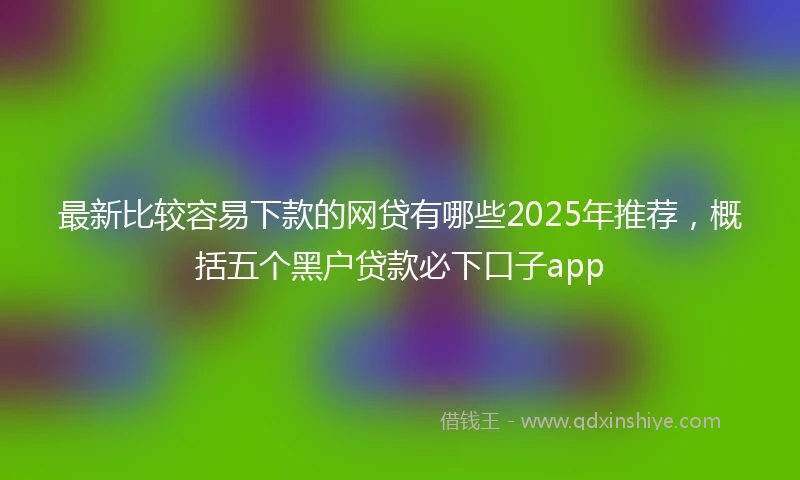 最新比较容易下款的网贷有哪些2025年推荐，概括五个黑户贷款必下口子app