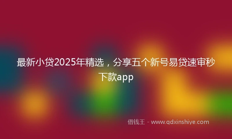 最新小贷2025年精选，分享五个新号易贷速审秒下款app