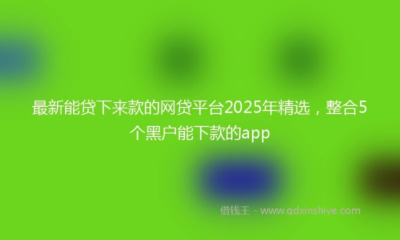 最新能贷下来款的网贷平台2025年精选，整合5个黑户能下款的app