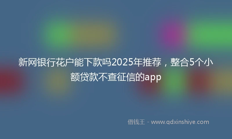 新网银行花户能下款吗2025年推荐，整合5个小额贷款不查征信的app