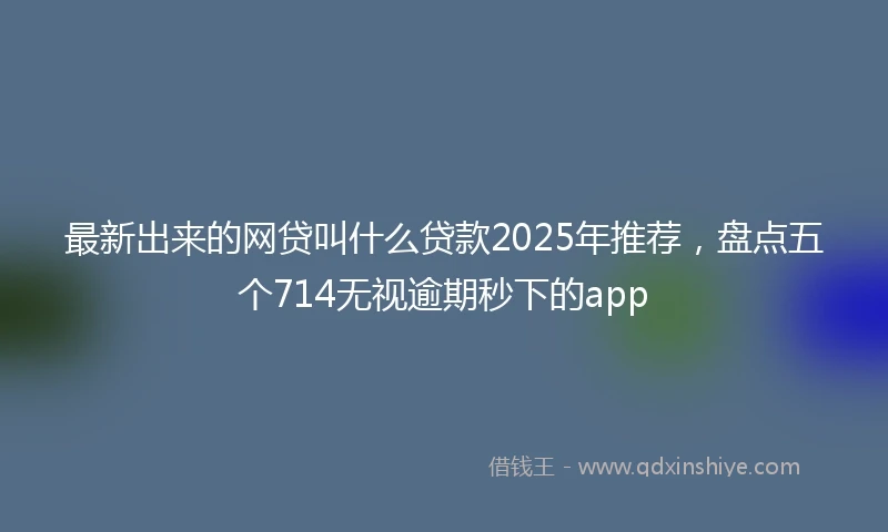 最新出来的网贷叫什么贷款2025年推荐，盘点五个714无视逾期秒下的app