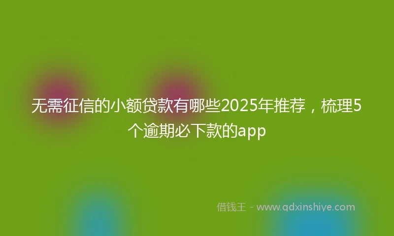 无需征信的小额贷款有哪些2025年推荐，梳理5个逾期必下款的app