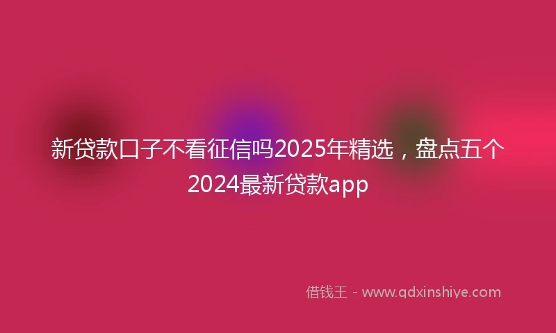 新贷款口子不看征信吗2025年精选，盘点五个2024最新贷款app