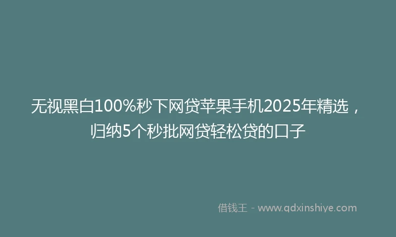 无视黑白100%秒下网贷苹果手机2025年精选，归纳5个秒批网贷轻松贷的口子