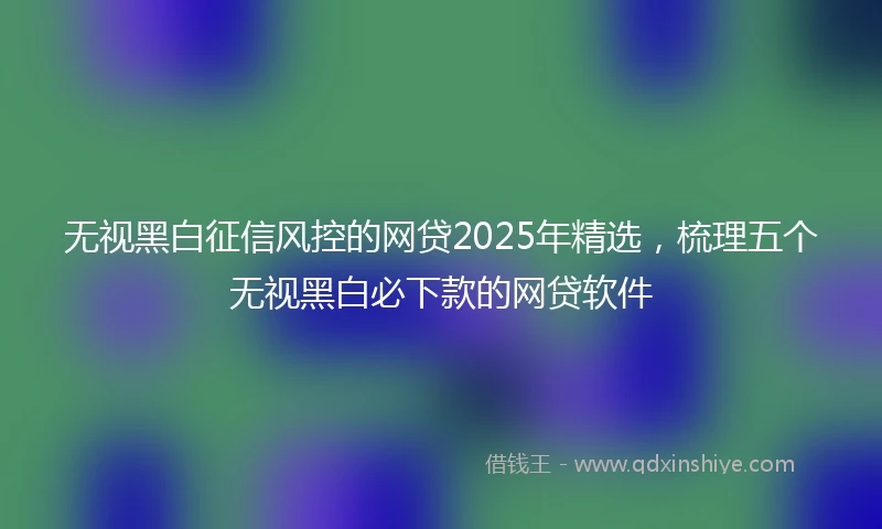 无视黑白征信风控的网贷2025年精选,梳理五个无视黑白必下款的网贷软件