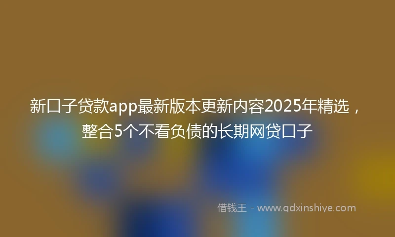 新口子贷款app最新版本更新内容2025年精选,整合5个不看负债的长期网贷口子