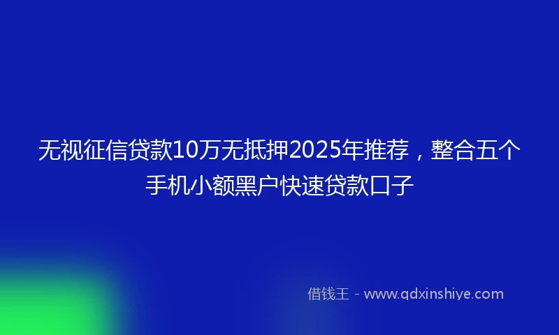 无视征信贷款10万无抵押2025年推荐，整合五个手机小额黑户快速贷款口子