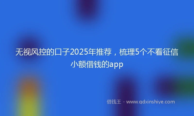 无视风控的口子2025年推荐，梳理5个不看征信小额借钱的app