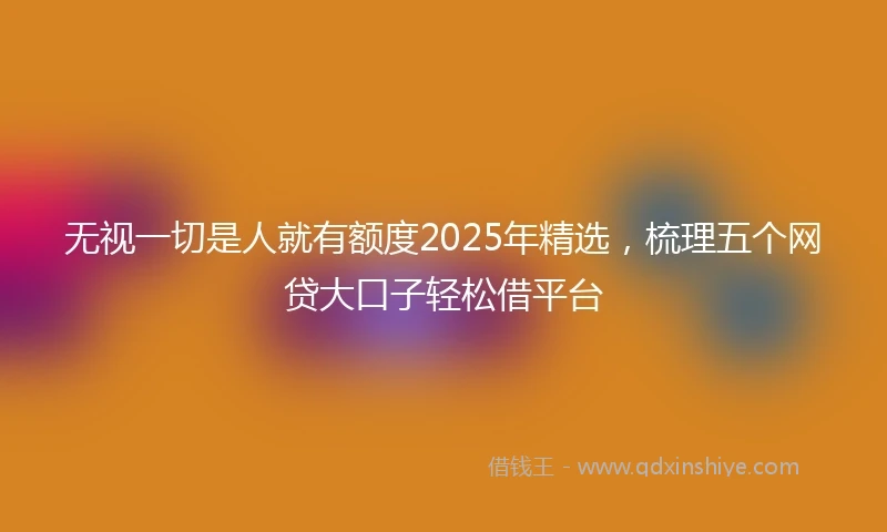 无视一切是人就有额度2025年精选，梳理五个网贷大口子轻松借平台