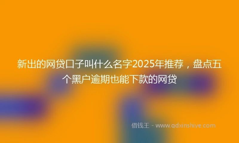 新出的网贷口子叫什么名字2025年推荐，盘点五个黑户逾期也能下款的网贷