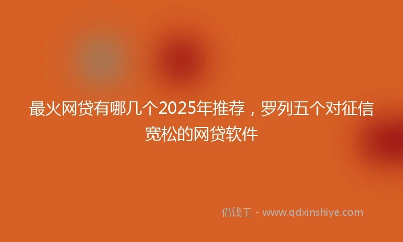 最火网贷有哪几个2025年推荐，罗列五个对征信宽松的网贷软件